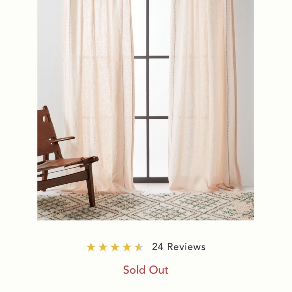Anthropologie stitched linen curtain two panels. Color light gray. Gently used